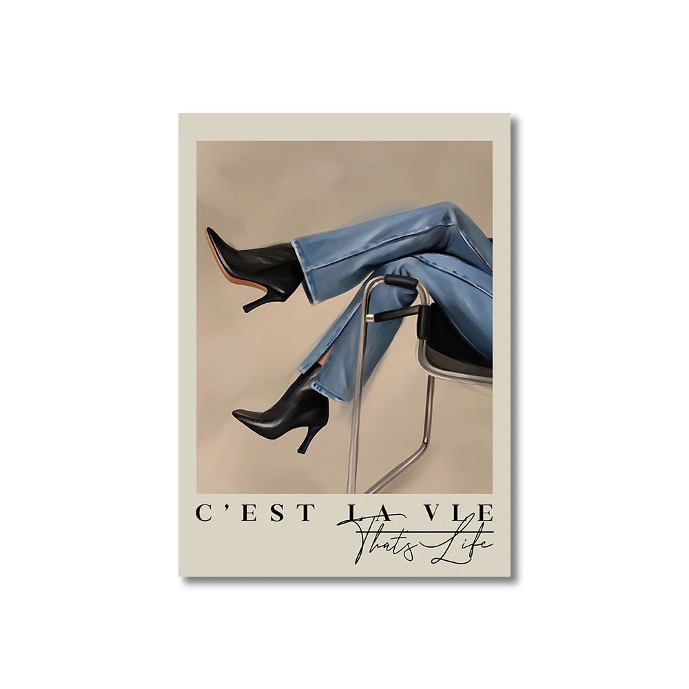 Simplicity Vintage Pink Cartoon Print Canvas Posters Wall Art Poster Home Decor Canvas Print Painting Living Room Bedroom Decor Quick Pick Grocers